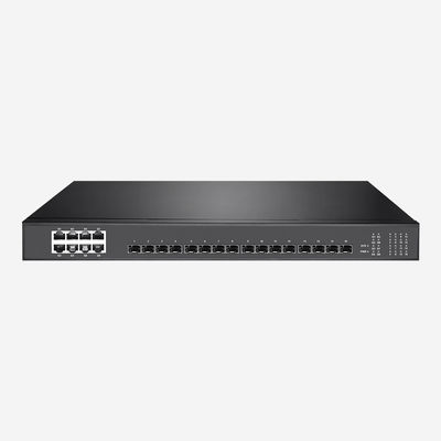 AC100-240V 24 Port Gigabit Switch Unmanaged 16 SFP And 8 10/100/1000M RJ45 Ports
