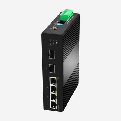 CE ROHS Industrial Gigabit Ethernet Switch With 2 Gigabit Fiber Ports And 4 PoE Ports