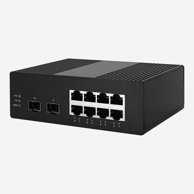 4K MAC Industrial Web Smart Switch 2 Gigabit Fiber Optic Poe Switch 8 Gigabit Ports