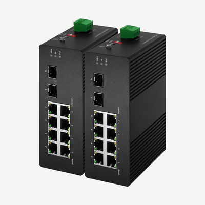 Gigabit 8 RJ45 PoE-Anschlüsse und 2 SFP Gleichstromversorgung und -40°C~85°C Industrie-Smart Switch für Anwendungen