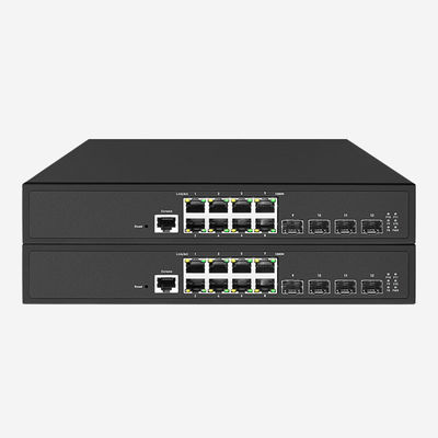 PoE-Unterstützung / 10 Gbps Portgeschwindigkeit, 4 10 Gbps SFP+ Switch mit 8 Gigabit RJ45-Ports, QoS, ACL, SSL